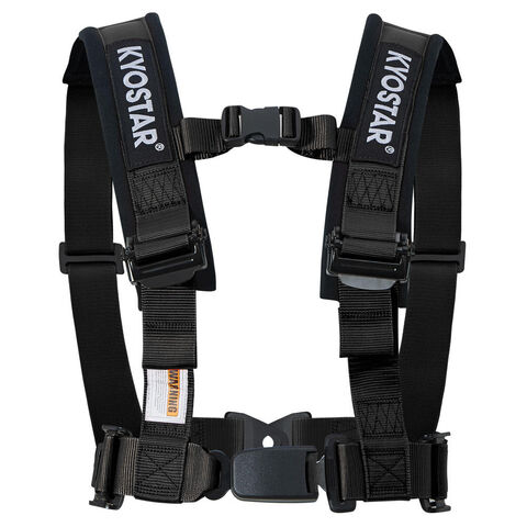 2 Black 4 Point Racing Seat Belt , Universal Racing Harness With