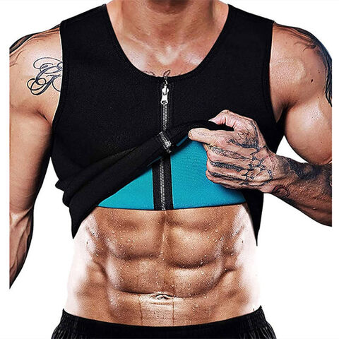 Waist Trainer Sweat Vest for Men,Hot Neoprene Sauna Tank Top Vest with  Zipper,Gym Workout Suit