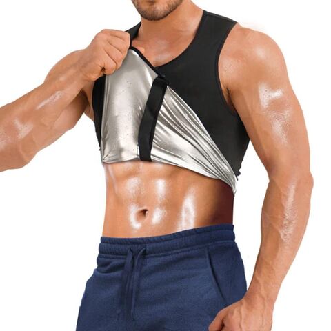 Men Sweat Tank Top Sauna Suit Neoprene Vest Waist Trainer Body Shaper Gym Shirt
