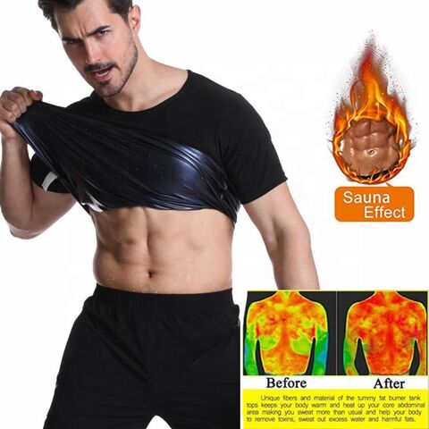 Men Training Vest Weight Loss Hot Polymer Compression Sweat Shaping Body  Shirt 