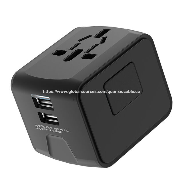Adaptador de viaje universal con enchufe y cargador USB al por mayor, Nuevo enchufe de viaje universal mundial de venta caliente con enchufe for sale at factory direct price