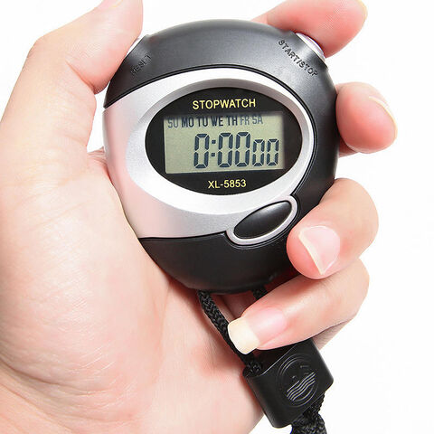 Digital Professional Handheld LCD Sports Stopwatch Timer With String For  Sports