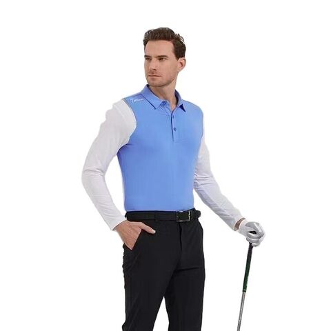 Men's Golf Shirt 1/4-zip Long Sleeve Polo Shirt Quick Dry Athletic
