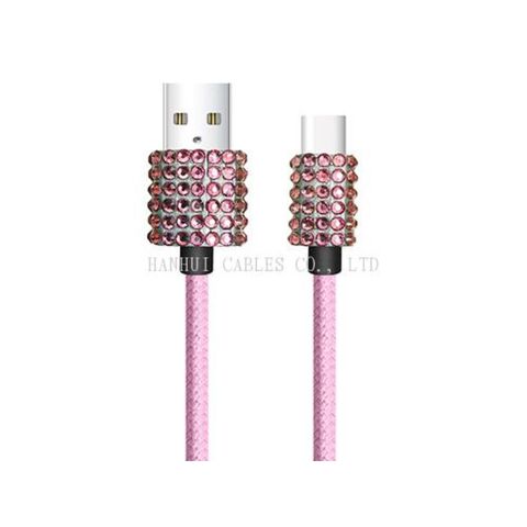 USB 2.0 CABLE Diamant USB-Stecker Stoff kabel.