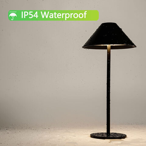 V-TAC Rechargeable Table Lamp Black Round LED USB Dimmable Light