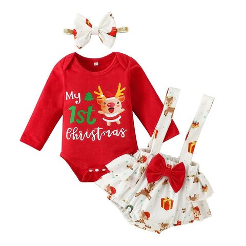 Newborn Baby Clothes Long Sleeve Bear Knitted Baby Christmas Rompers Baby Onesie Clothes Kids Jumpsuit