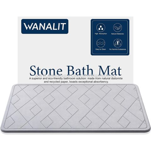 Stone Bath Mat, Diatomaceous Stone Bath Mat Nonslip Super