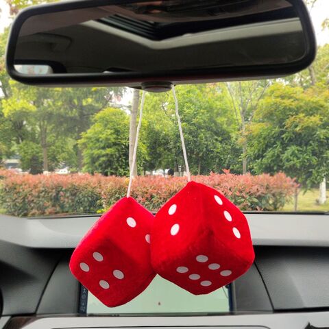 Dés en Peluche à Suspendre pour Voiture, Porte-clés Personnalisés, Décoration de Dés en Mousse Douce et Floue pour Voiture