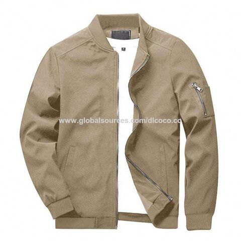 Men's Slim Fit Lightweight Sportswear Jacket Full Zip Up Casual Bomber  Jacket with Side Zipper Pockets