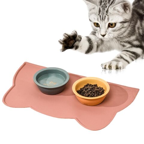 Cat Dog Food Mat For Pet Feeding Bowl Floors Waterproof Non Slip Silicone