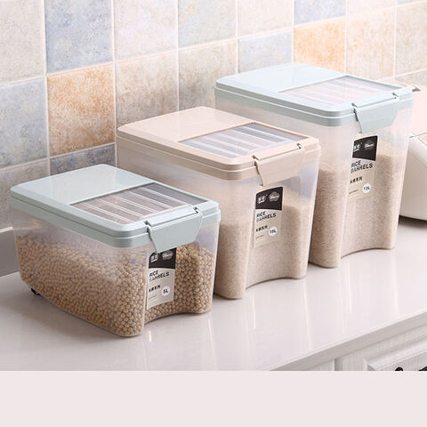 Buy Wholesale China 10kg Rice Storage Containers Box With Wheels Grain Rice  Candy Insect Proof Plastic Storage Boxes & Bins & Plastic Rice Storage  Containers Box at USD 2.32