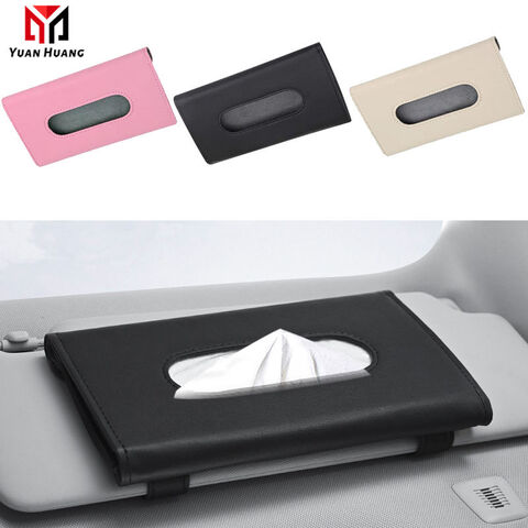 Car Tissue Box Leather Auto Paper Towel Holder Hanging Car Tissue