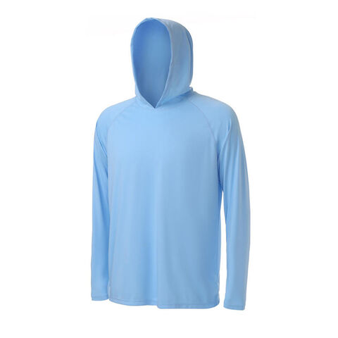 Men's Long Sleeve Sun UV Shirts with Hoodie for Fishing Running