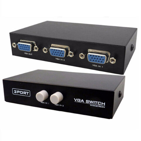 Selettore Manuale VGA 2 In 1 Out – Scatola Di Commutazione Con Pulsante, 2048x1536, Per PC/Proiettore