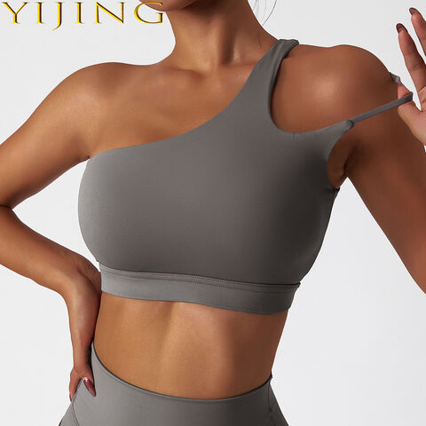 High Quality Designer Custom Nylon Spandex Fitness Yoga Wear Gym Workout  One-shoulder Sports Bra For Womenpopular $9.6 - Wholesale China Sports Bra  For Women at factory prices from Guangzhou Yijing Apparel Co.