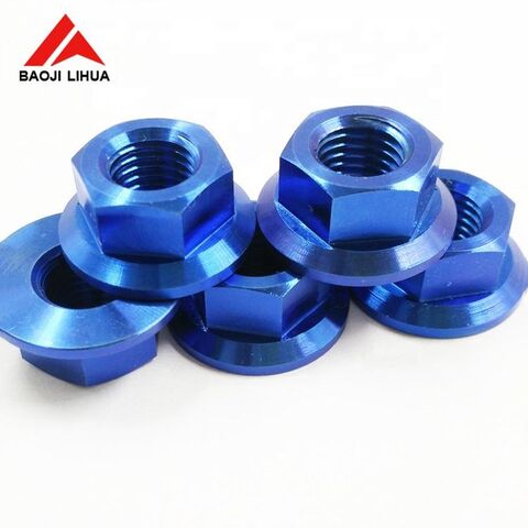 thumbnail interactive-video image 1 of Wanyifa Titanium M6 M8 M10 M12 M14 M16 Flange Bolt Nut Bicycle Motorcycle Rear Axle Car Modification Accessories Pack Of 6 (M6 Pitch 1.0mm, Black 1 of 13