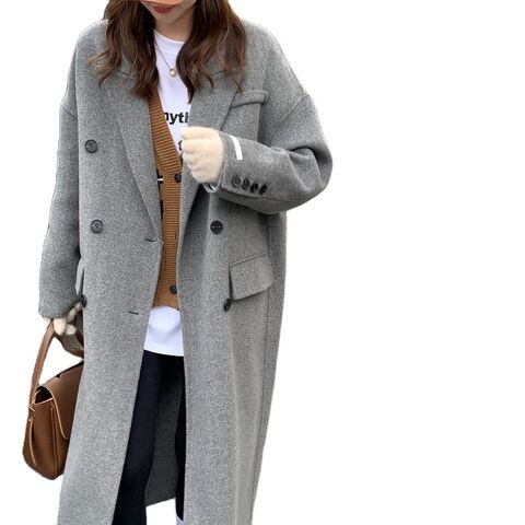 Womens Plus Size Clearance $5 Womens Autumn And Winter Lapel Woolen Cloth  Coat Trench Jacket Long Overcoat Outwear
