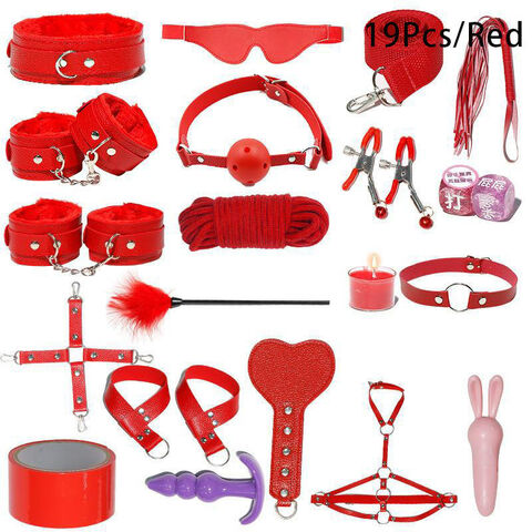BDSM Set Adult Sex Toy Restraint Kit Bondage ButtPlug Fetish SM Various  props