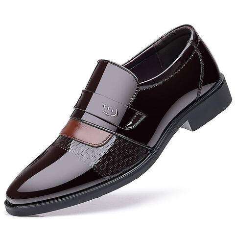 affordable plus size pu leather dress shoes for men Tawop Dress Shoes for Men Faux Leather Casual Dress Shoes Comfy Business Lace Up Soft Sole Oxfords Brown Size:8