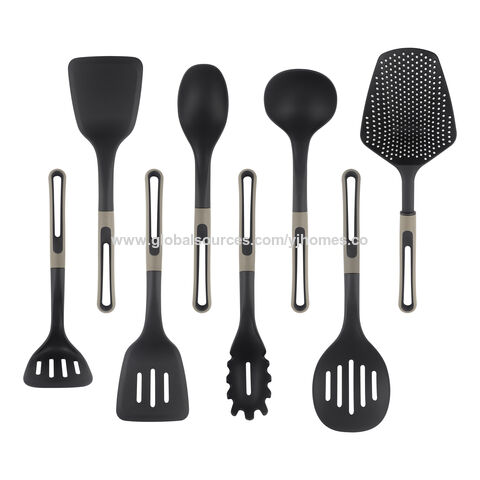 6Pcs Nylon Kitchen Utensils Multifunction Black Shovel Spoon Soup