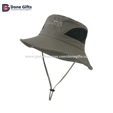 Breathable Custom Logo Hats Mens Fishing Hat Sun Protection with long string