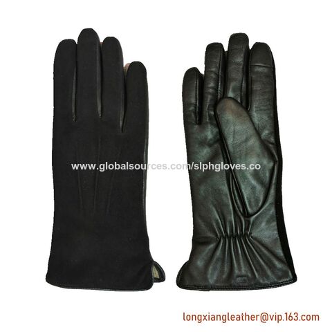 Women's Fashion Driving Gloves Upper Suede Sheepskin Winter Leather Gloves  - China Wholesale Gloves $8.5 from Beijing Sanlian Paihuang Trading  Co.,Ltd.