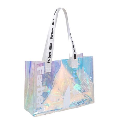  Holographic Purse Duffel Bag Holographic Purses For Women  Rainbow Travel Beach Bag Gym Shoulder Handbag Cross Body Purses Clear