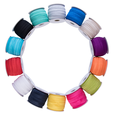 High Elasticity Colors Fold Over Elastic Tape Fold Elastic 5/8 Nylon ...