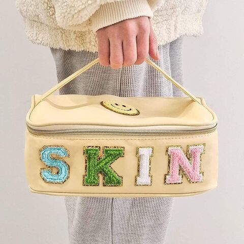 Letter Makeup Bag Cute Travel Portable Waterproof Cosmetic Bag
