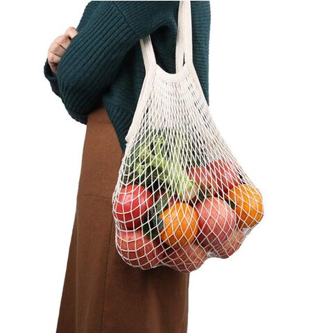 NO Cotton String Shopping Bags,3 PCS Grocery Mesh Bags,Tote Bag Organizer  with Handle,Net Bag,Net Cotton String Shopping Bag,for Grocery Shopper