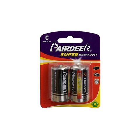 OEM pairdeer 1.5v um2 r14 c size golden power super extra zinc carbon heavy duty battery for digital camera for sale at factory direct price