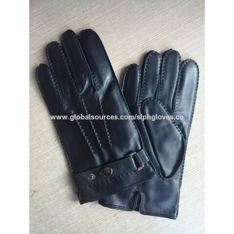 Leather Gloves for Men,Winter Sheepskin Leather Driving Gloves,Touchscreen  Wool Fleece Lined Warm Gloves for Gift