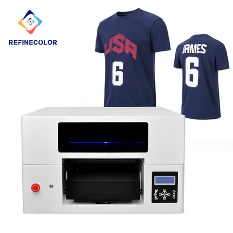 Automatic DTG Garment T-shirt Printer A4 size Direct to T-shirts Printing  Machine 6 Colors
