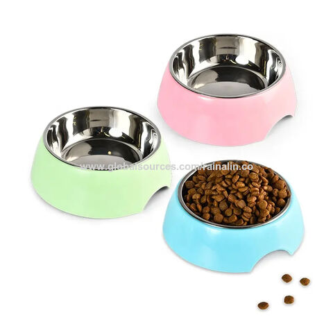 Dog Bowl Stainless Steel Metal Pet Puppy Food Water Drinking Big Plate  Accessory