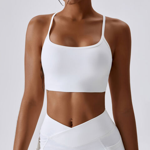 Women Sports Bra Yoga Tank Tops Workout Running Training Hollow Breathable  Bra Long Sleeve White for Women Short Sleeve Active Wear 