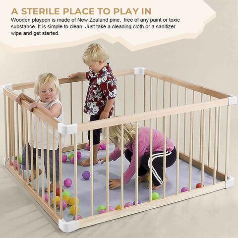 Bulk Buy China Wholesale Solid Wood Foldable Baby Play Yard Baby