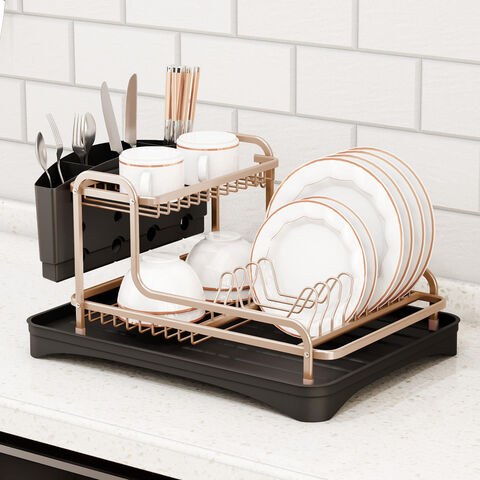Kitchen Dish Drying Strainer Stainless Steel Dish Drainer Counter Dish Rack  - China Plate and Holder price