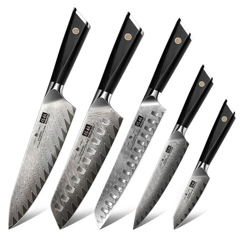 Damascus Kitchen Knife Set, SHAN ZU 7-Piece Professional Knife