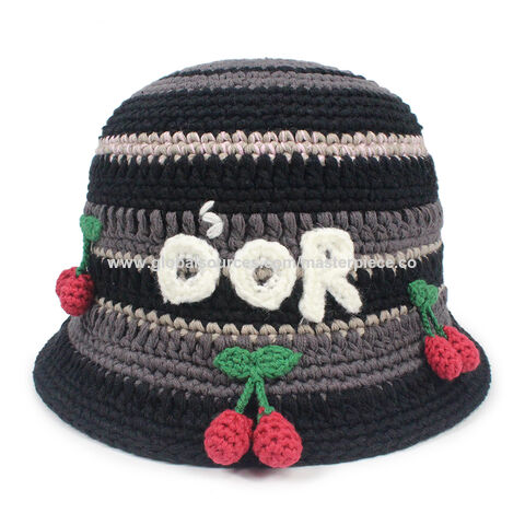 Buy Wholesale China Crochet Bucket Hat For Women Handmade Knit