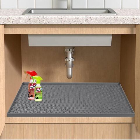Silicone Sink Mat Kitchen Sink Protector Mat DIY Drain Hole Large
