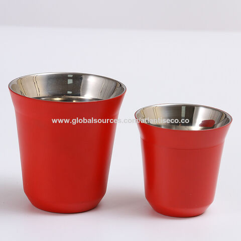Customized Logo Coffee Mug Stainless Steel Nespresso Cups 80ml