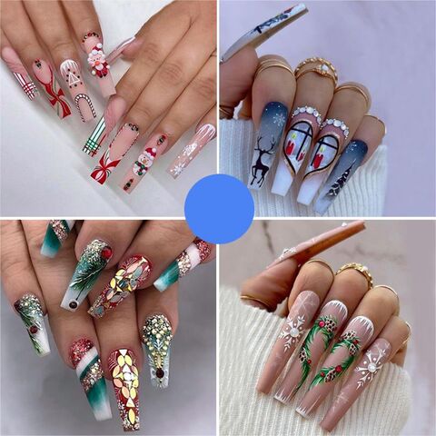 24 White Gradient Super Long French Nail Tips Removable, Colorful Full  Cover Press On Long Acrylic Nails From Guojianghealth, $9.4 | DHgate.Com