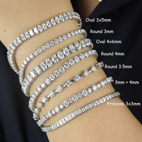 Square Link Tennis Bracelet with Diamond Link Connectors –  Firstpeoplesjewelers.com