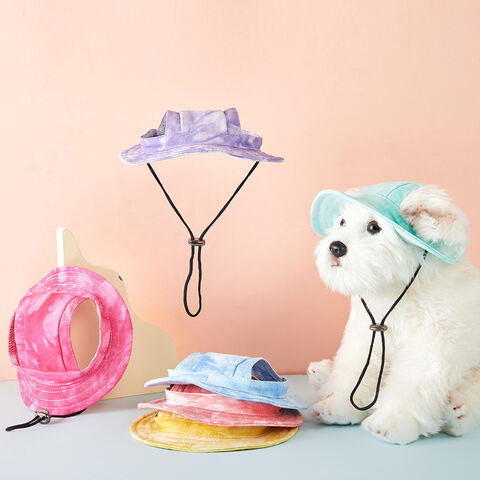 New Design Multi-colors Pet Hat Anti-falling Cotton Tie-dyed Pet Sun ...