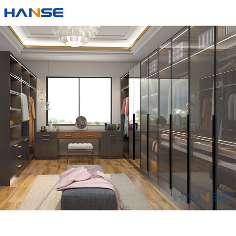 Modern Bedroom Wardrobe Closet Aluminum Frame Glass Door Walk in Wardrobes  - China Modern, Modular