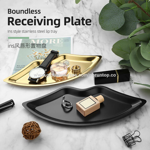 Gold Plate Hotel Banquet Plate Stainless Steel Round Service Tray with Lid  Antique Fruit Dish Household Snack Tray - China Food Tray and Tray price