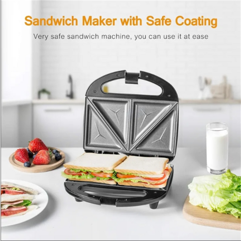 Sandwich Maker 3 in 1, Waffle Make with Removable Plate, Electric Panini  Press Grill, Sandwich Toaster with Detachable Non-stick Coating, LED  Indicator Lights, Cool Touch Handle, Black 