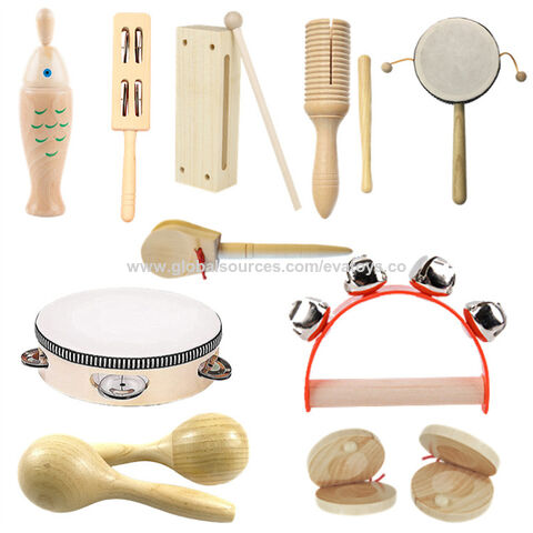 Set De 7 Instrumentos Musicales De Madera Montessori Para Niños, Xilófono Y Percusión Educativa