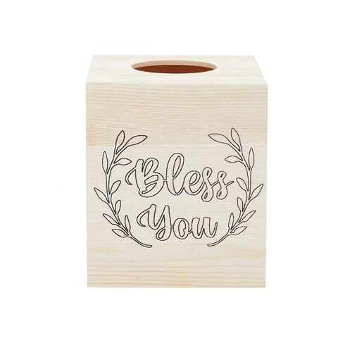 Plain wooden tissue store box cover