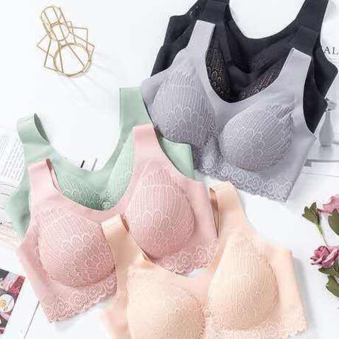 Women Sexy Seamless Bra Push Up Solid Color Bralette Wire Free Padded  Underwear+